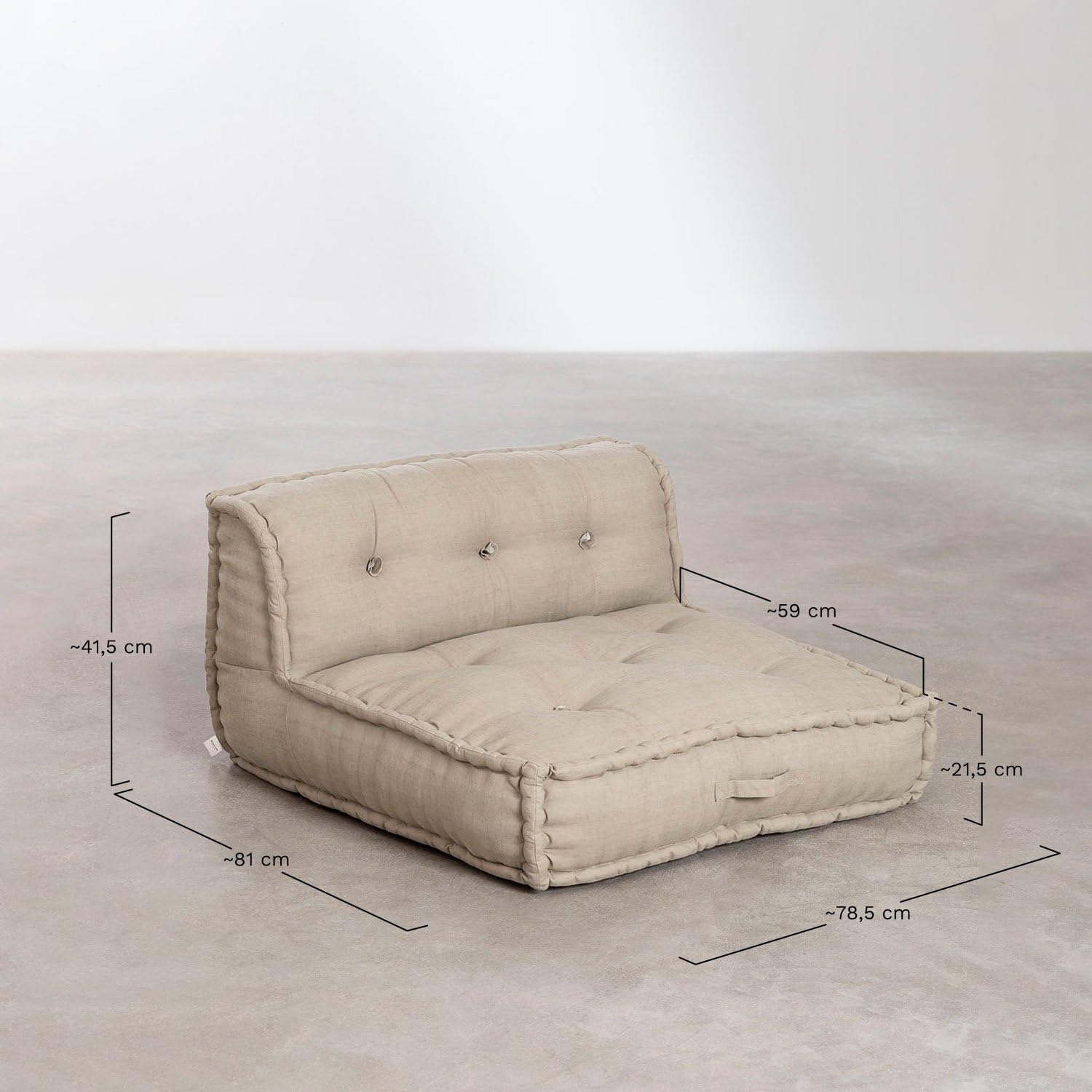 Sklum Dhel modulo divano centrale 83x83 verde cotone
