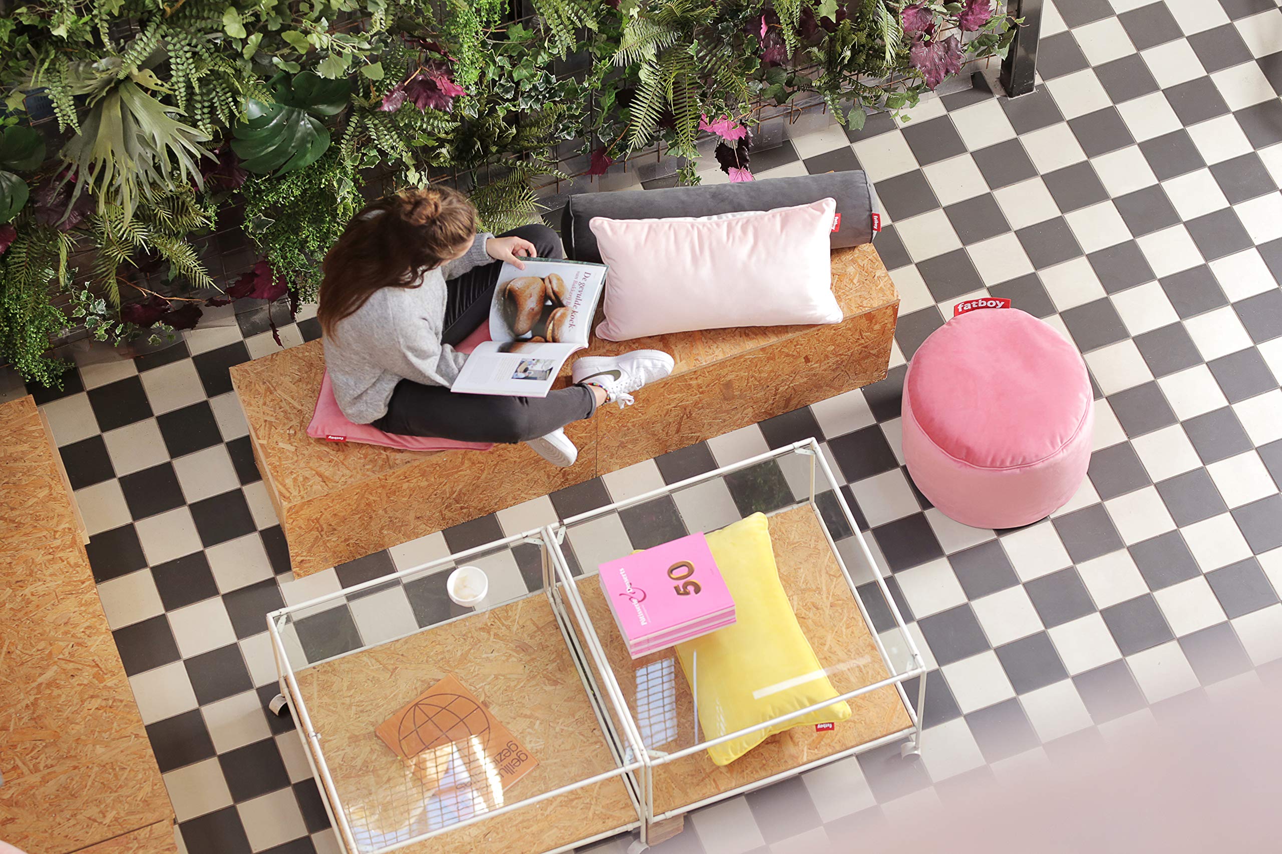 Fatboy Point Velvet pouf rotondo pearl blush velluto