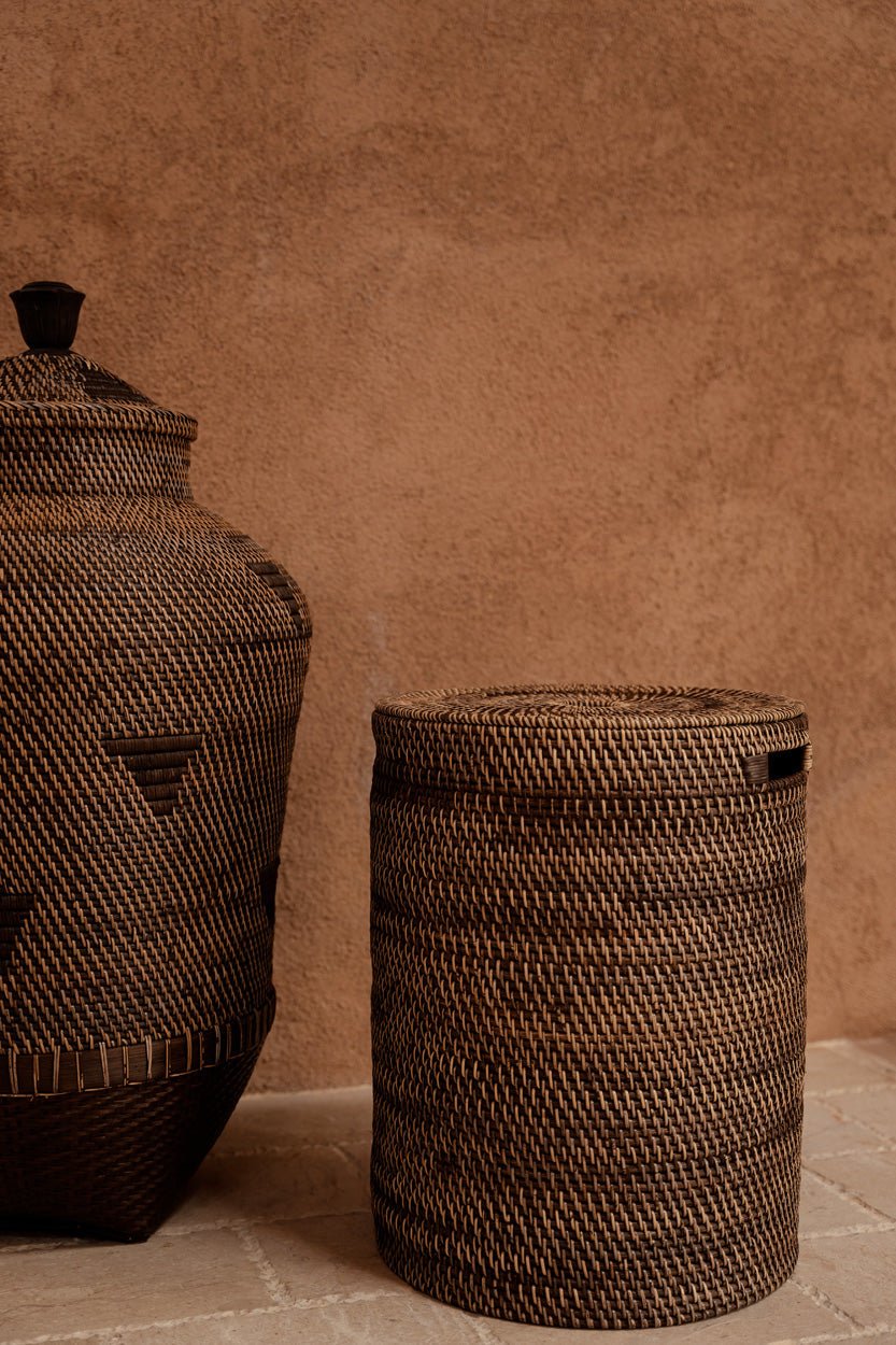 Bambua Laundrilla cesto biancheria rattan marrone