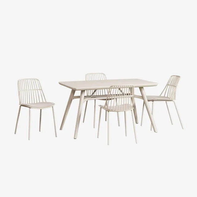 Sklum Scand Maeba 134x78 set tavolo sedie giardino 4 sedie acciaio
