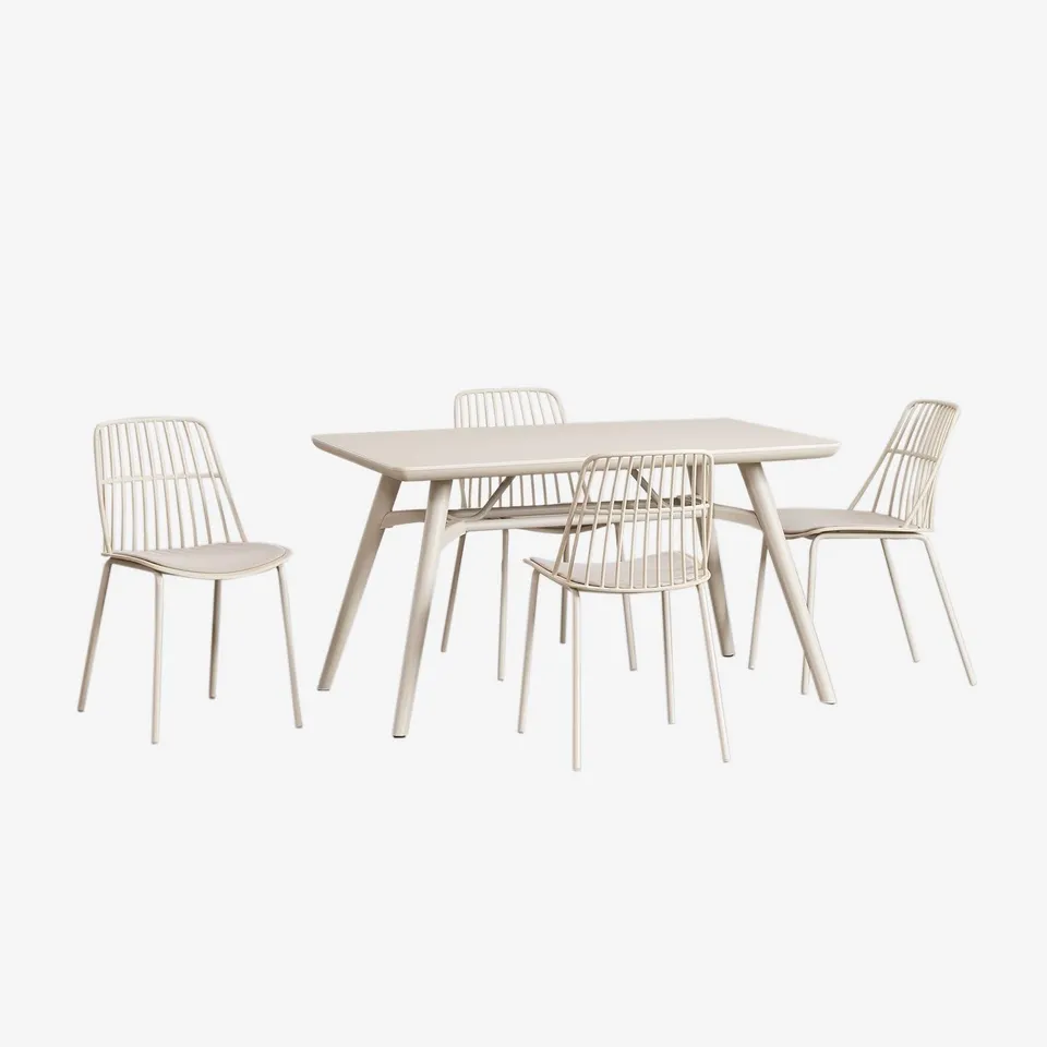 Sklum Scand Maeba 134x78 set tavolo sedie giardino 4 sedie acciaio