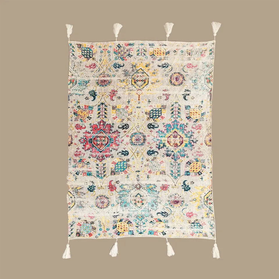 Sklum Tario coperta plaid in cotone Fresh multicolore
