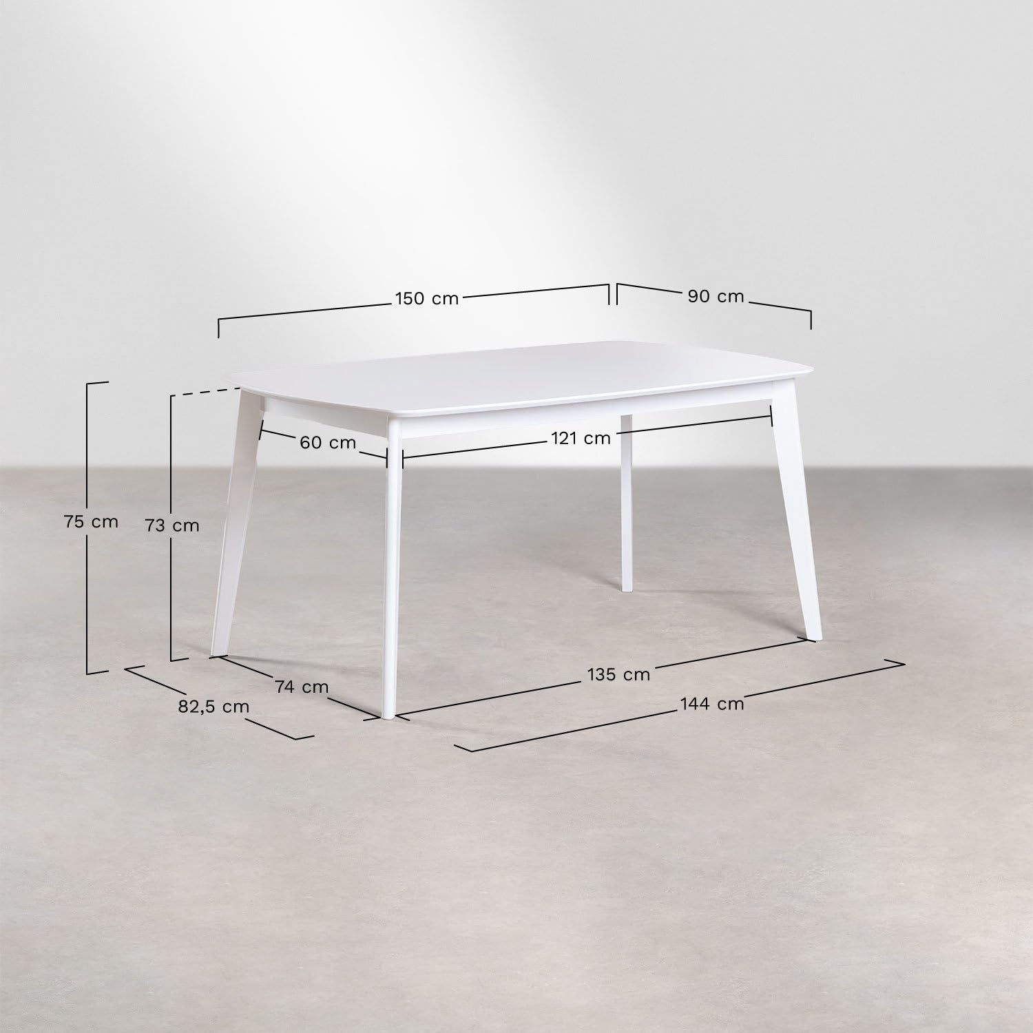 Sklum Elba Tavolo da Pranzo in Legno 150x90 cm