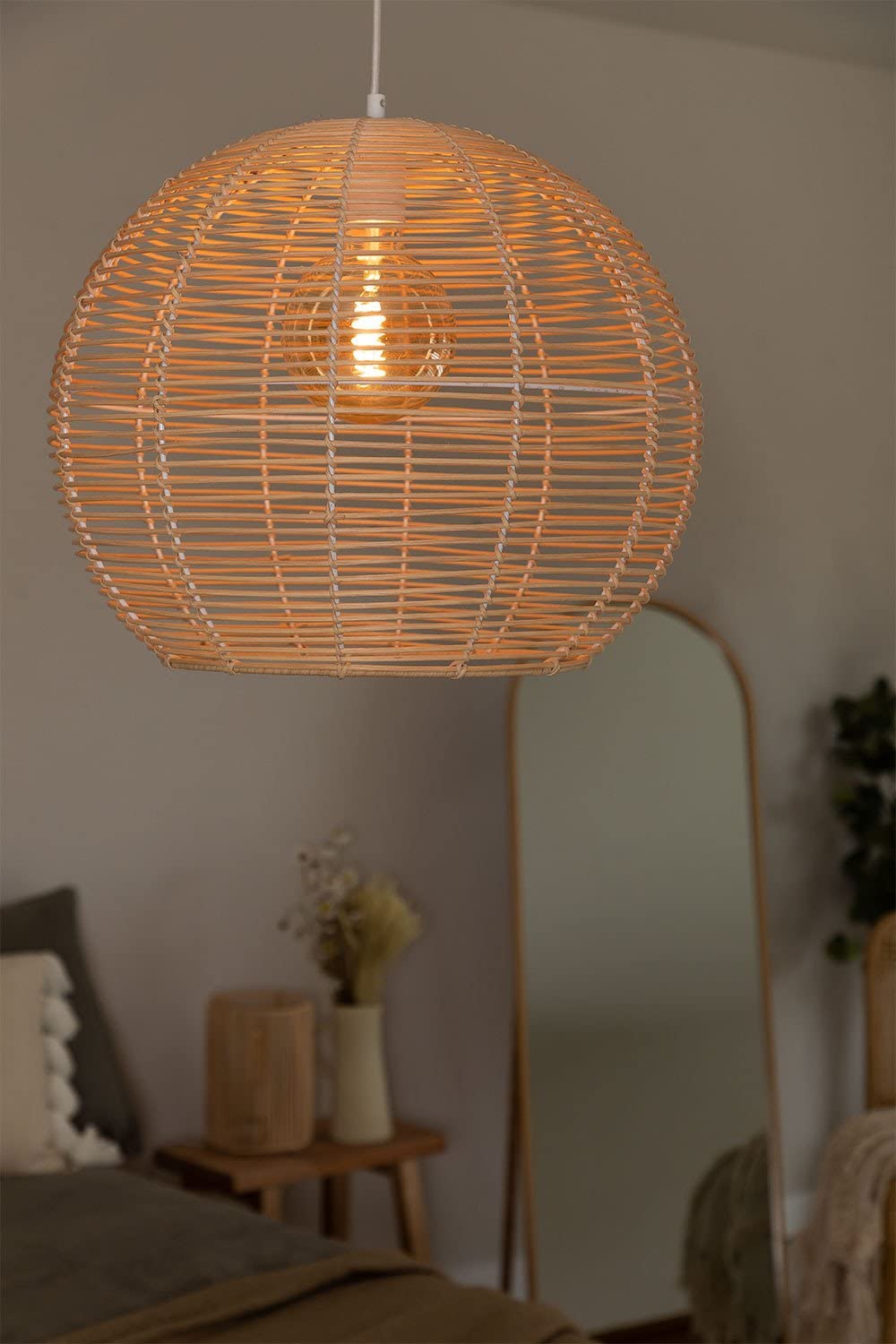 Sklum Alpe lampada da soffitto rattan Ø45 cm