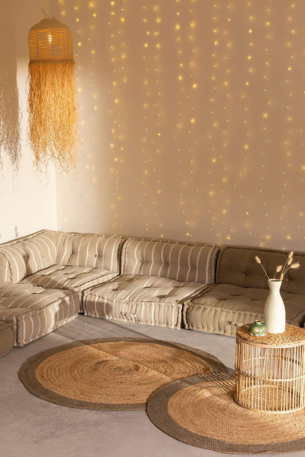 Sklum Dhel Boho pouf divano modulare marrone moka cotone