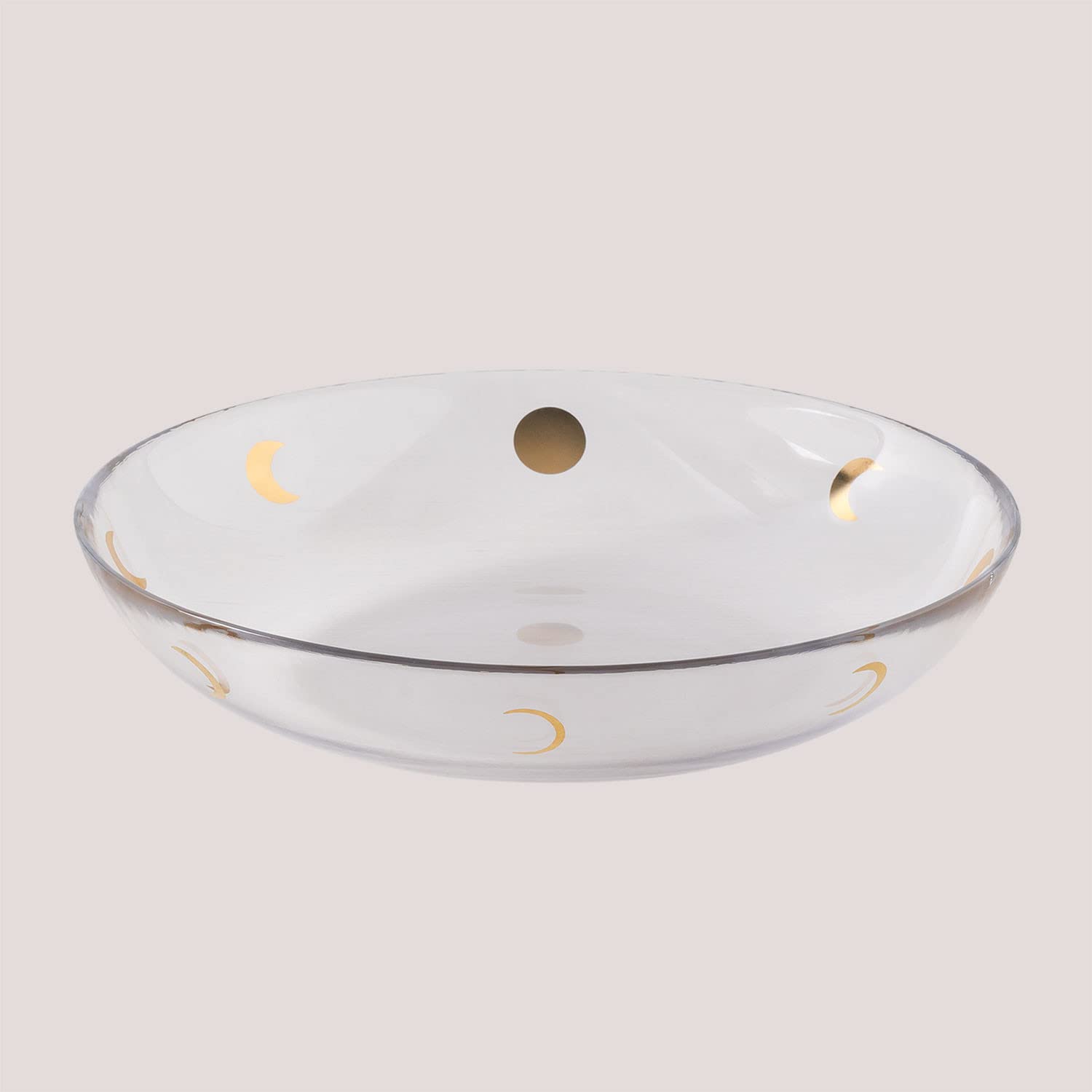 Sklum Exton Set 4 Piatti Fondi in Vetro 21,5 cm Oro