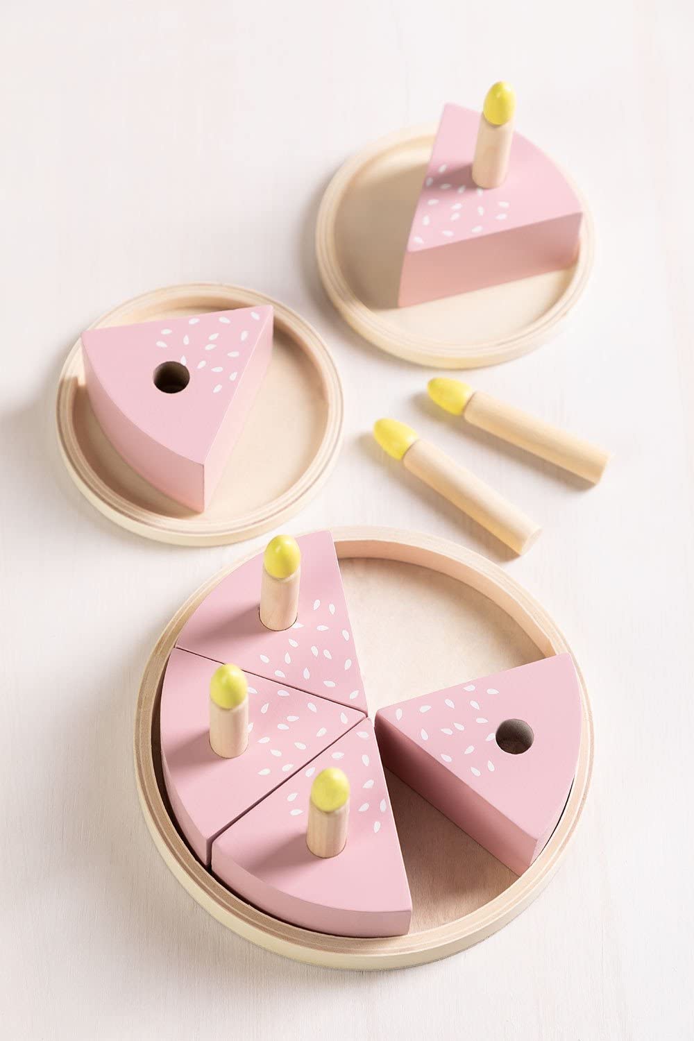 Sklum Karrot Kids Torta Giocattolo in Legno Rosa 6 Pezzi