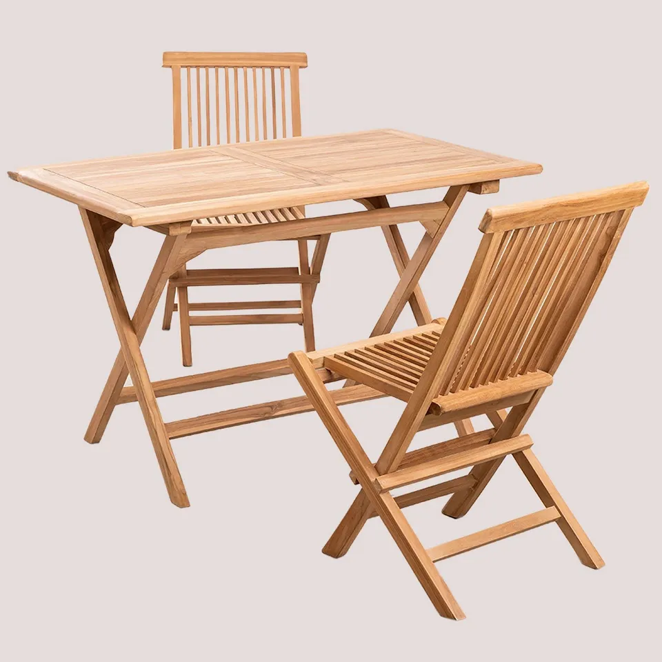 Sklum Pira set giardino teak tavolo + 2 sedie