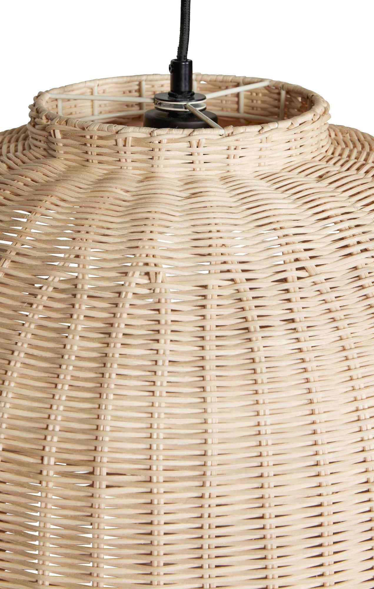 Bambua Chand Oval lampadario a soffitto naturale in rattan