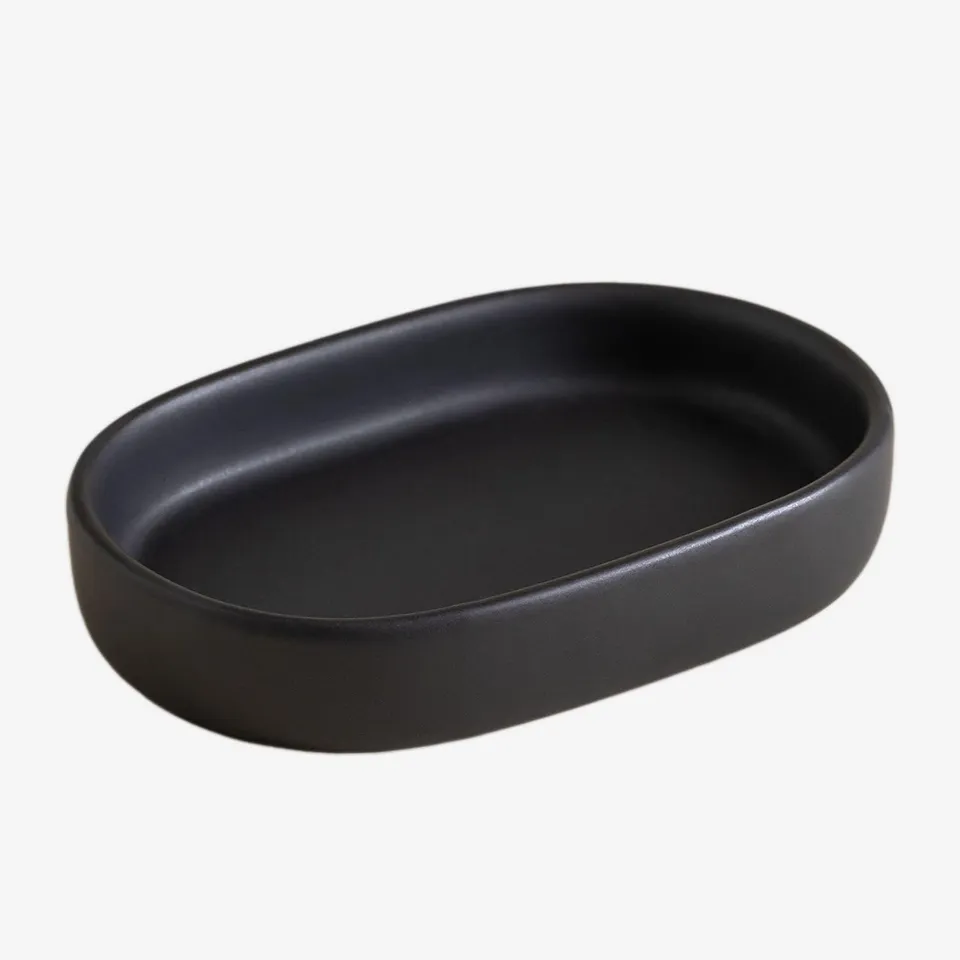 Sklum Pierk portasapone ceramica nero ovale
