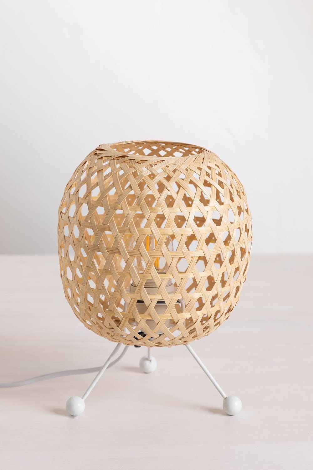 Sklum Krisal lampada da tavolo in rattan E27 Ø19 cm