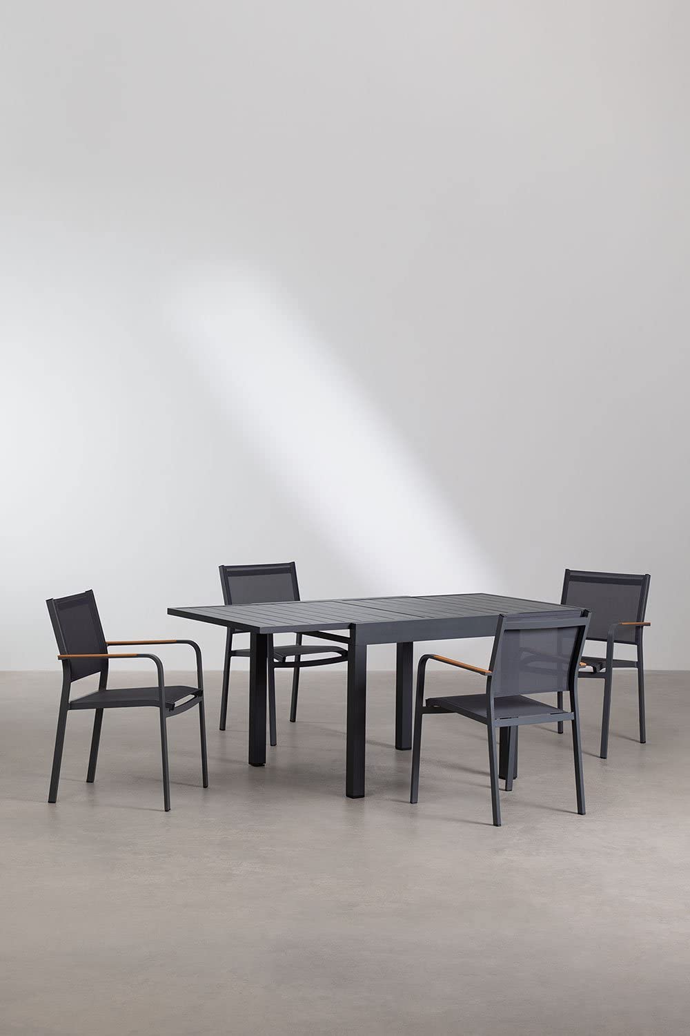 Sklum Starmi 90-180 set tavolo e 4 sedie giardino alluminio