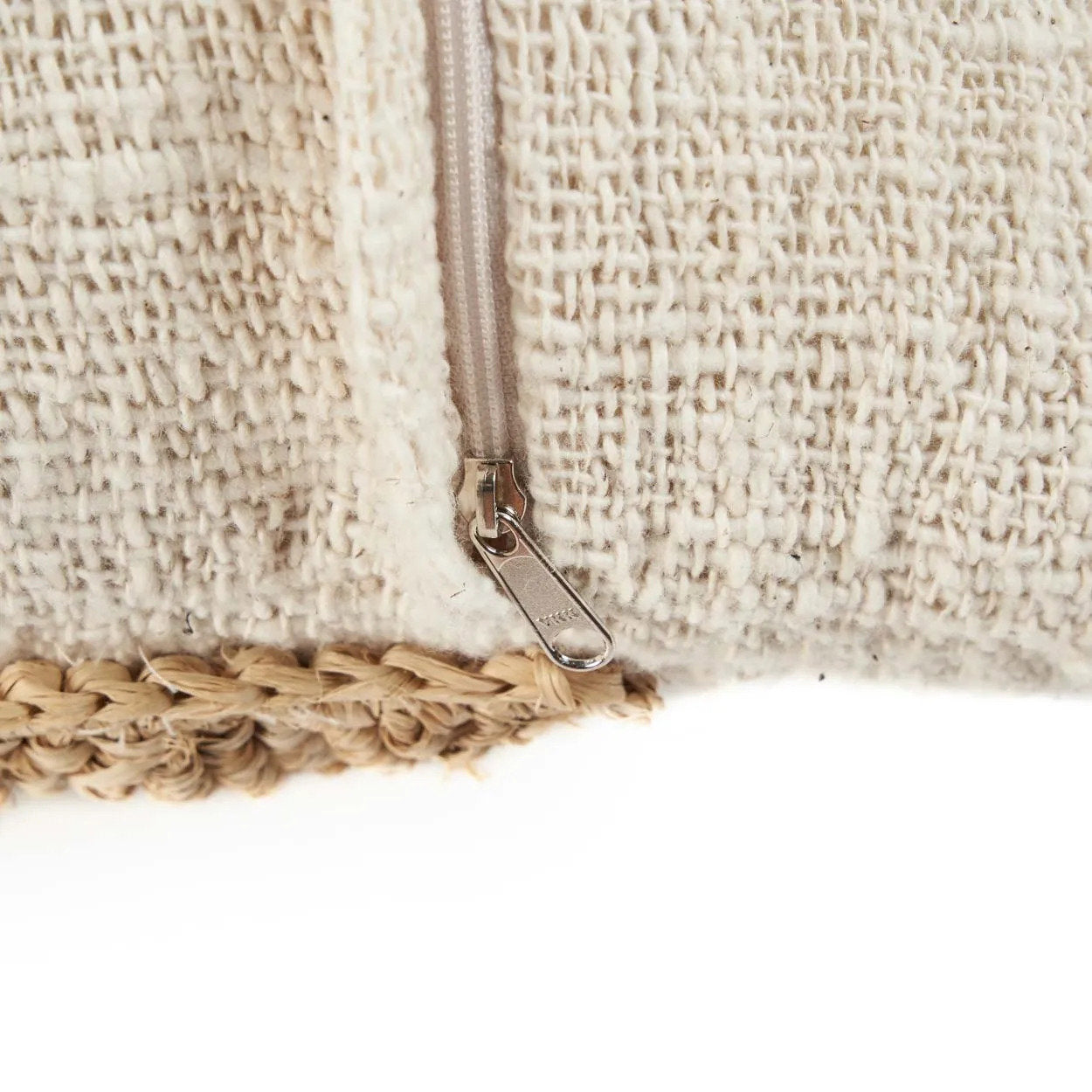 Bambua Raffia Stamp federa cuscino naturale