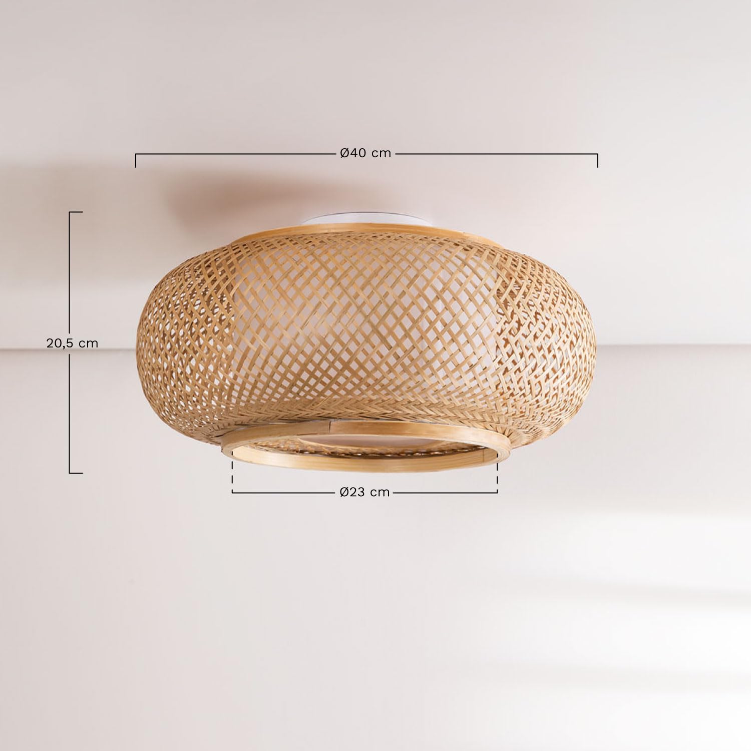 Sklum Terles plafoniera bambù marrone Ø40 cm