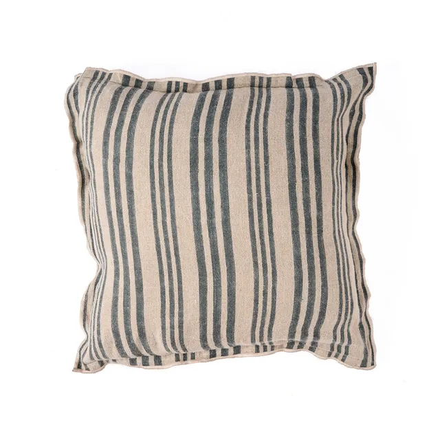Bambua Nordic Stripe federa cuscino 50x50 nero lino