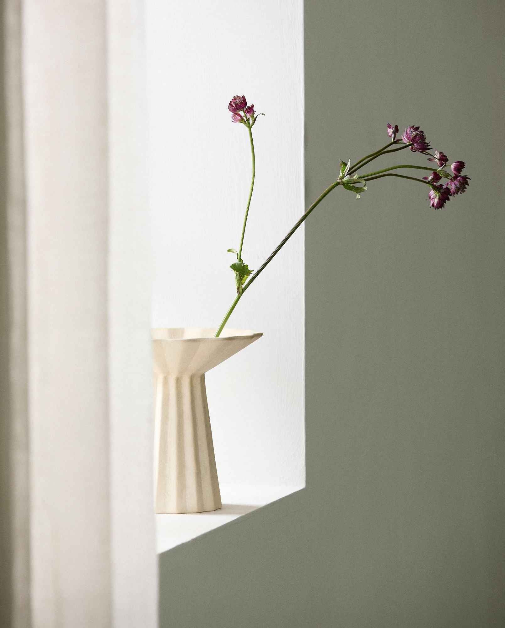 Bambua Minu Vaso in Ceramica Avorio S