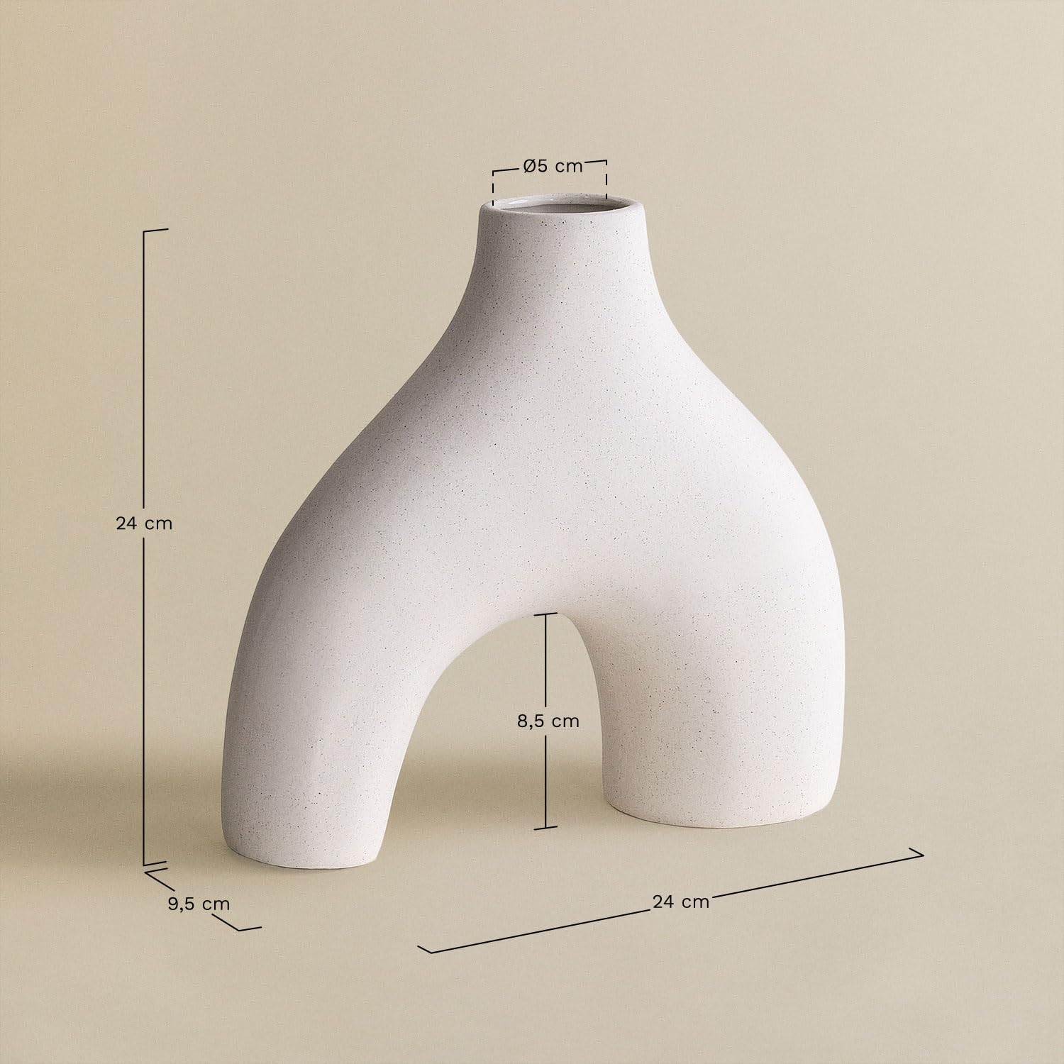 Sklum Sarkis vaso in ceramica h 24 cm curvo