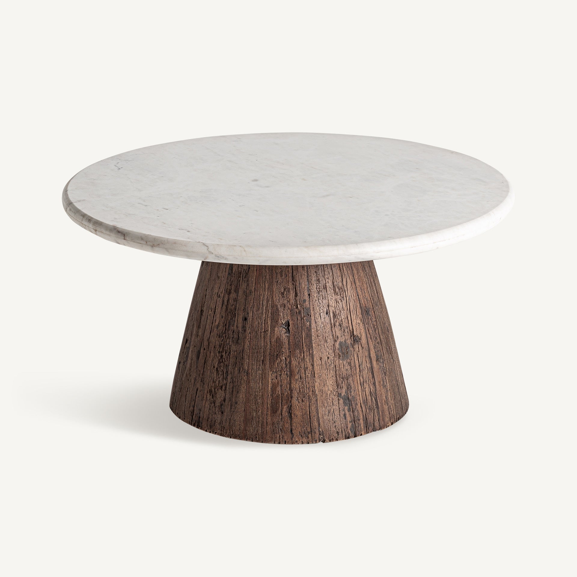 Bambua Skorup tavolino marmo bianco legno