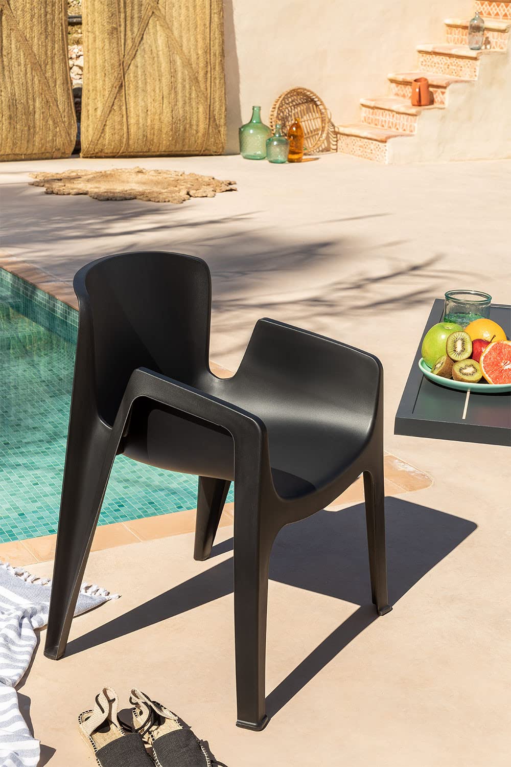 Sklum Tina set 4 sedie giardino nere impilabili
