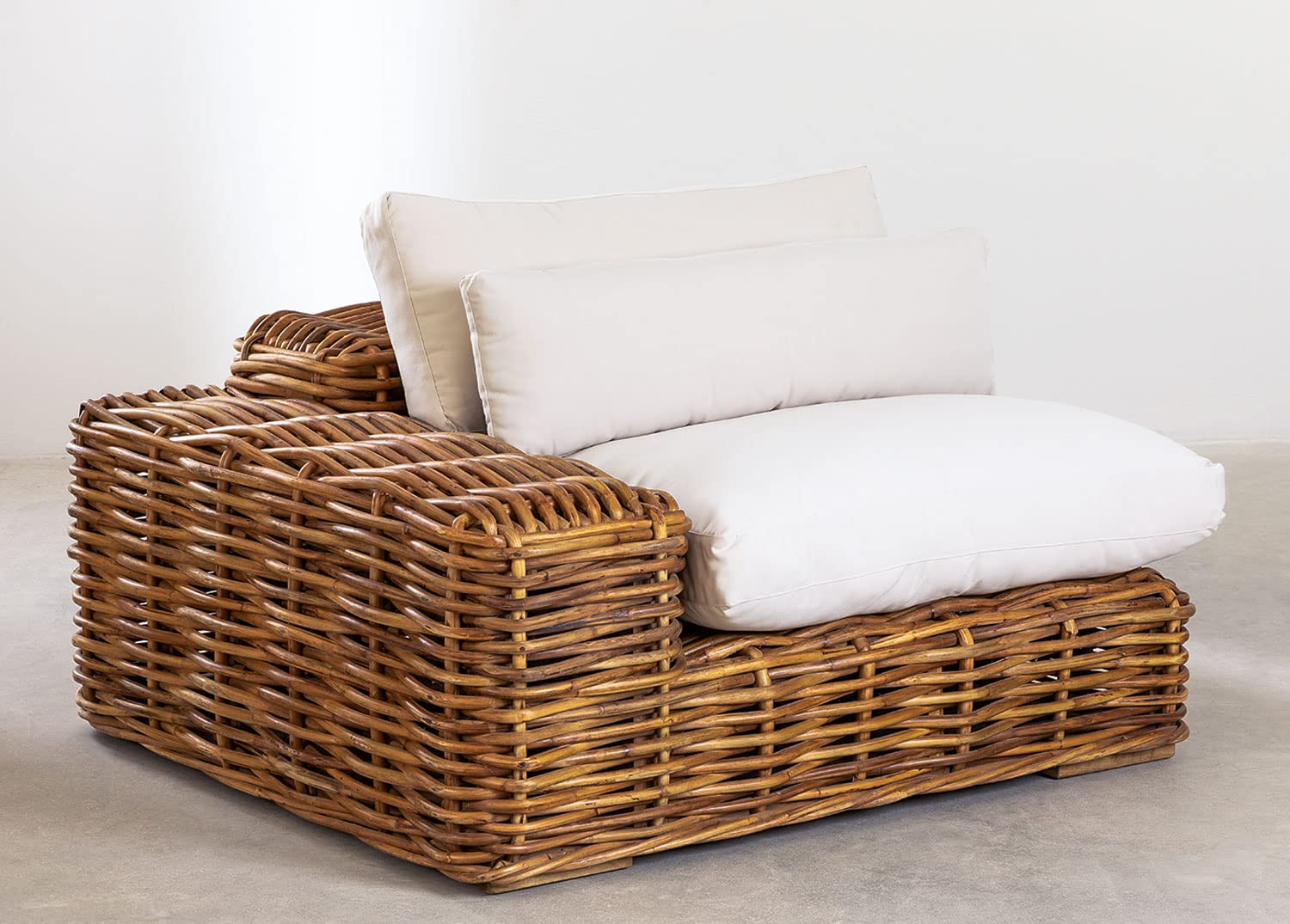 Sklum Milu Modulo Divano da Giardino Rattan Mogano