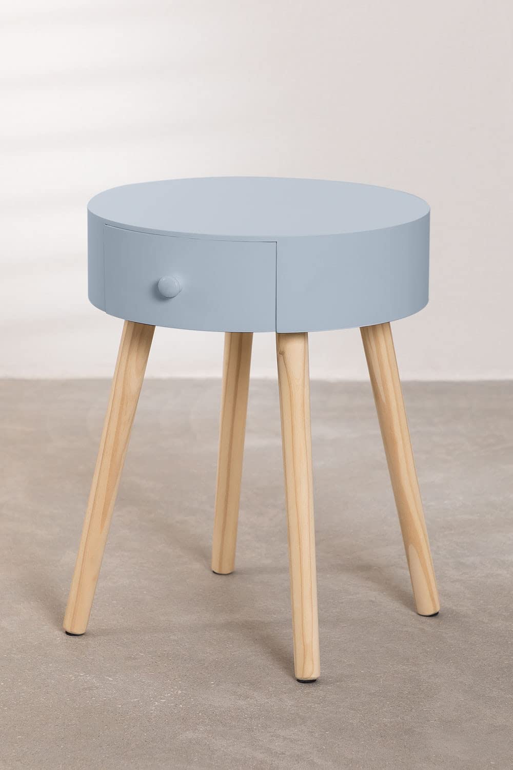Sklum Lamba comodino legno grigio con cassetto