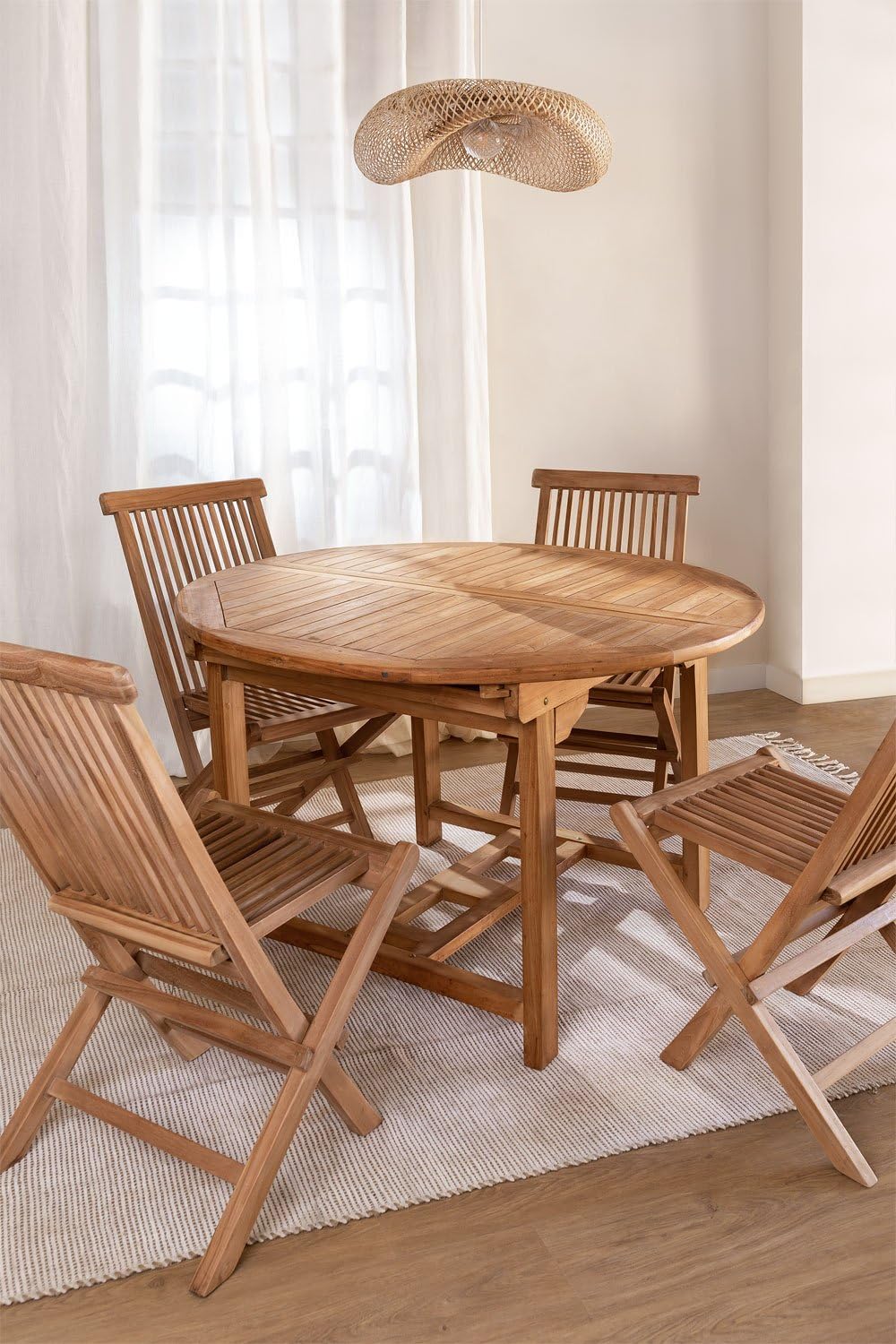 Sklum Pira set tavolo 4 sedie teak allungabile