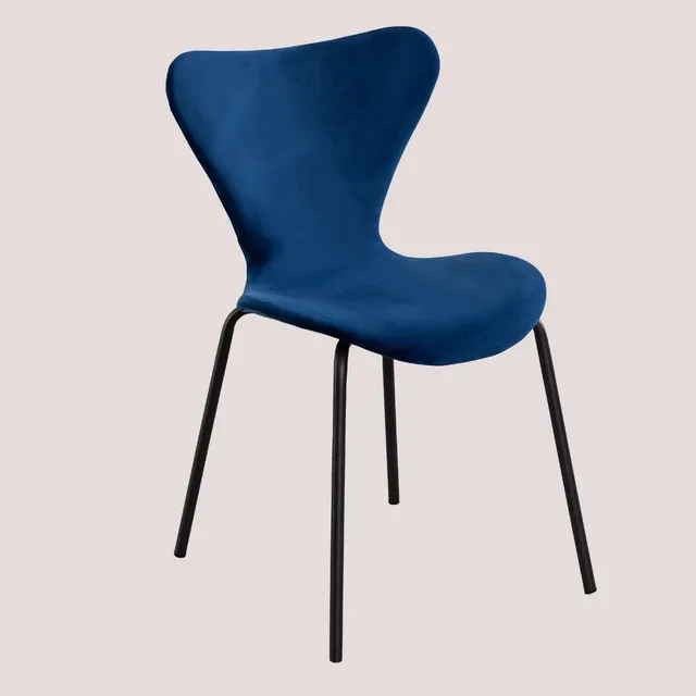 Sklum Uit sedia velluto blu impilabile 81 cm