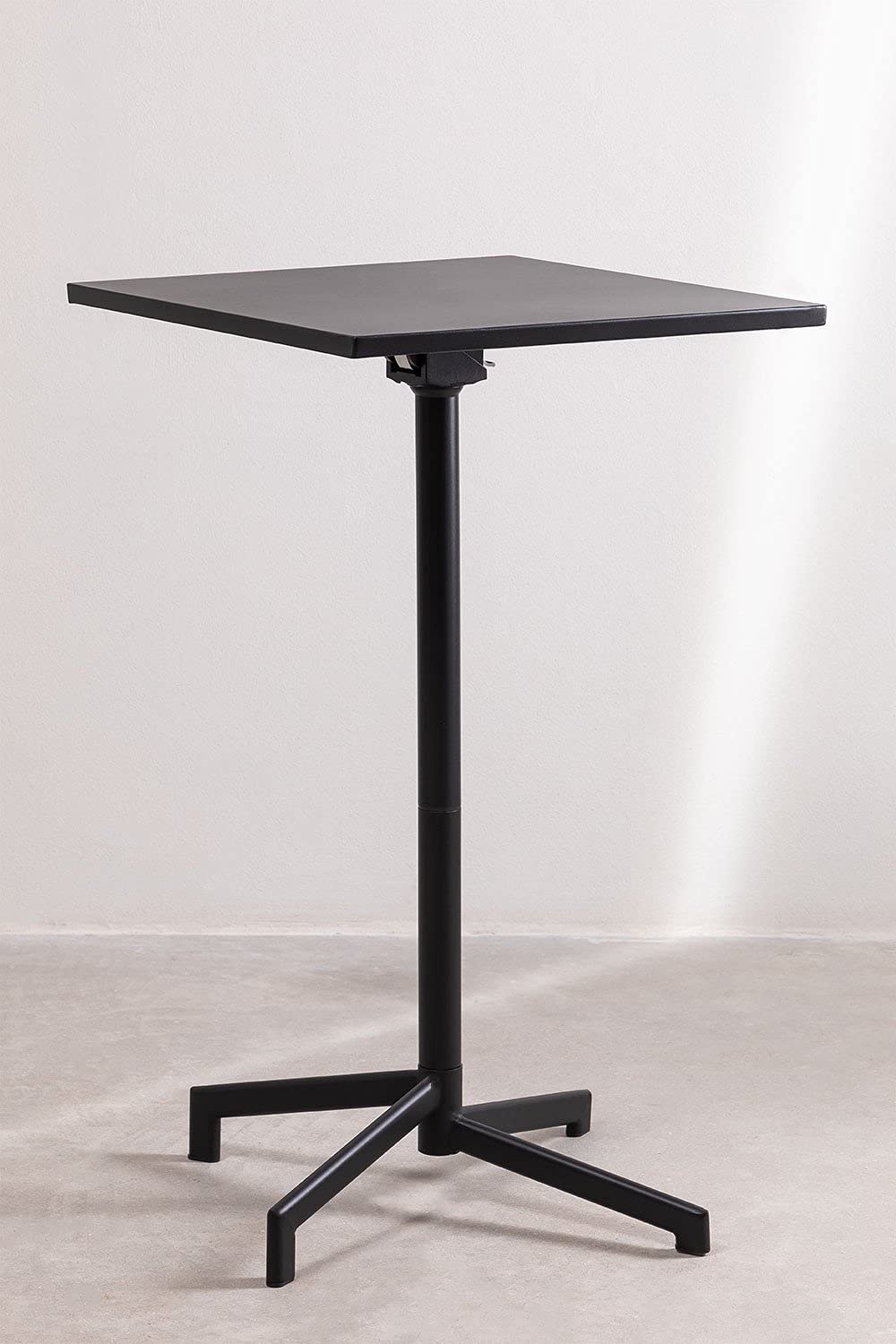 Sklum Dely Tavolo Bar Pieghevole 60x60 cm Nero in Acciaio