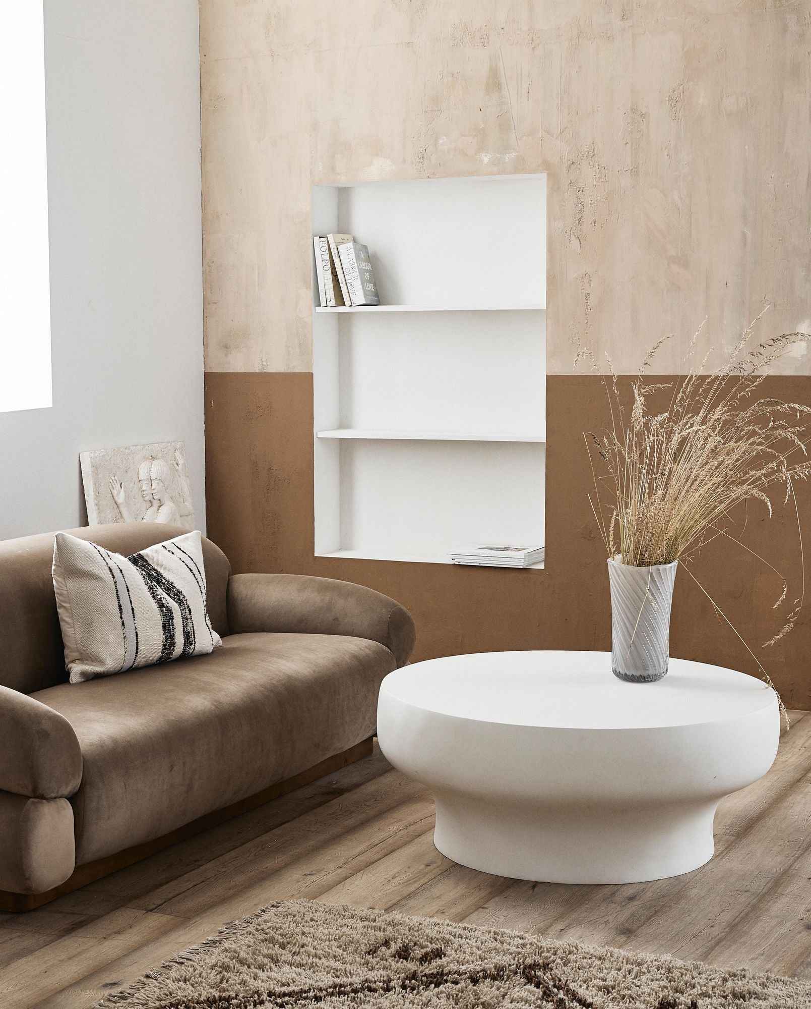 Bambua Helle vase vaso vetro bianco sporco