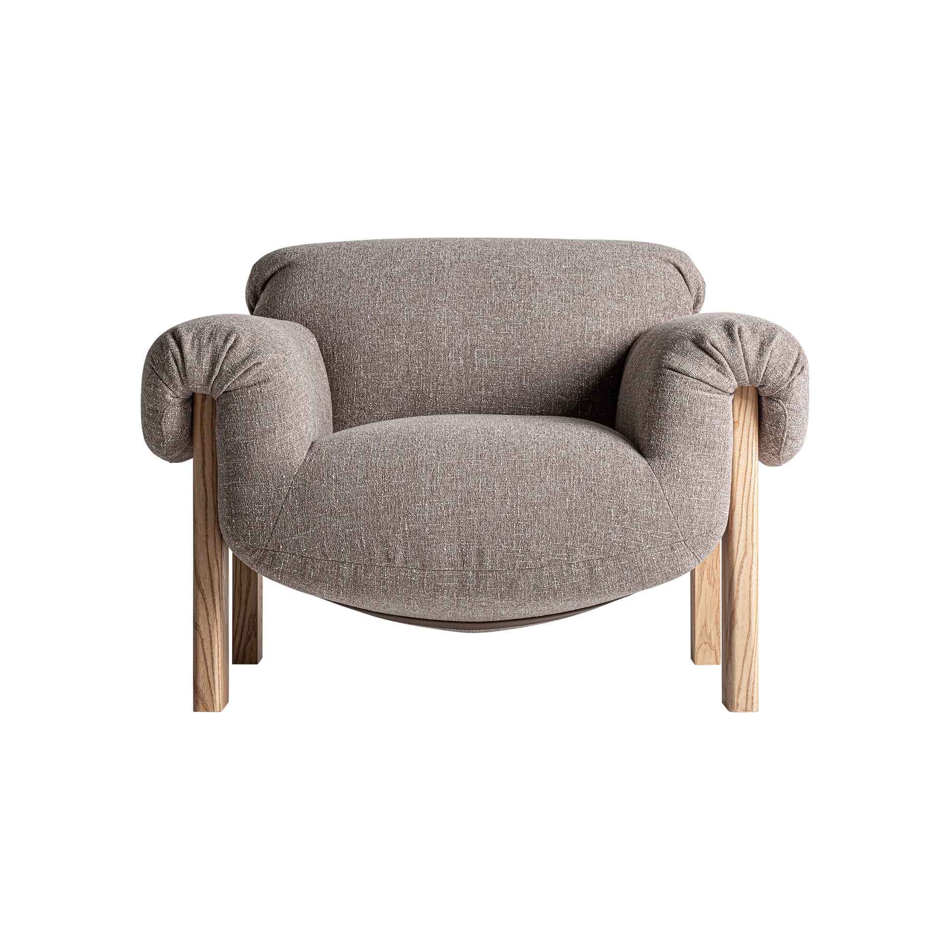 Bambua Hesse poltrona lounge marrone in tessuto e legno