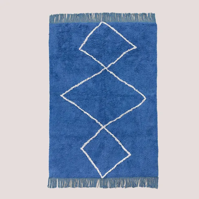 Sklum Vlü tappeto in cotone 204x125 cm blu niagara