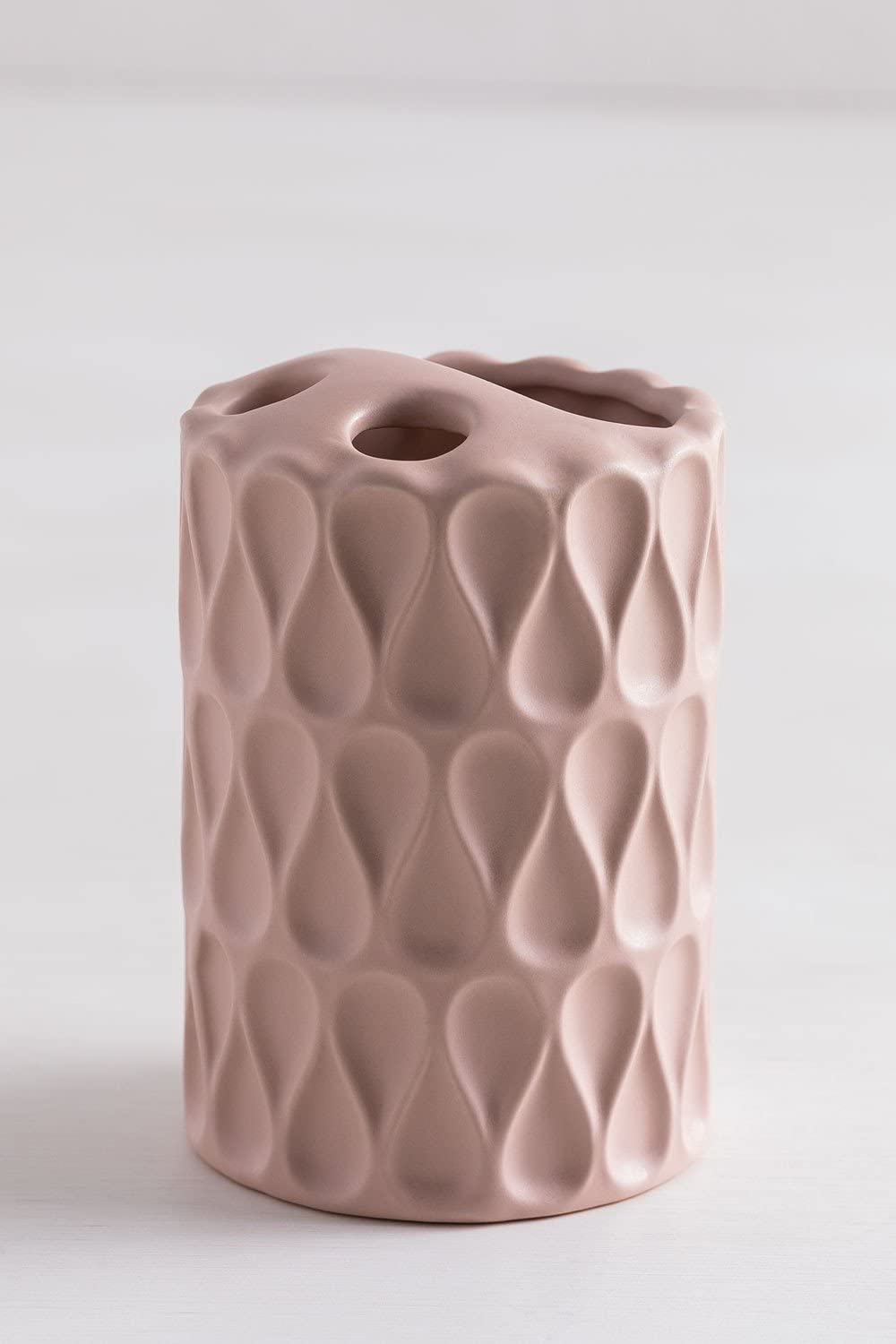 Sklum Marvin portaspazzolini ceramica rosa nocciola vintage