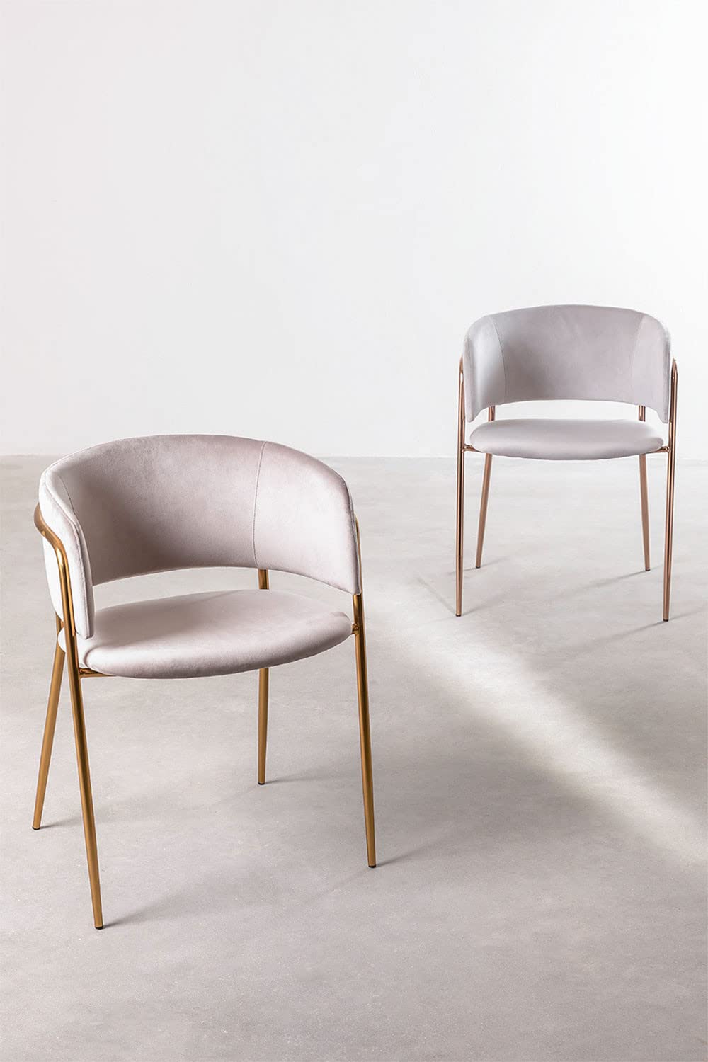 Sklum Nalon Style sedia pranzo velluto grigio chiaro