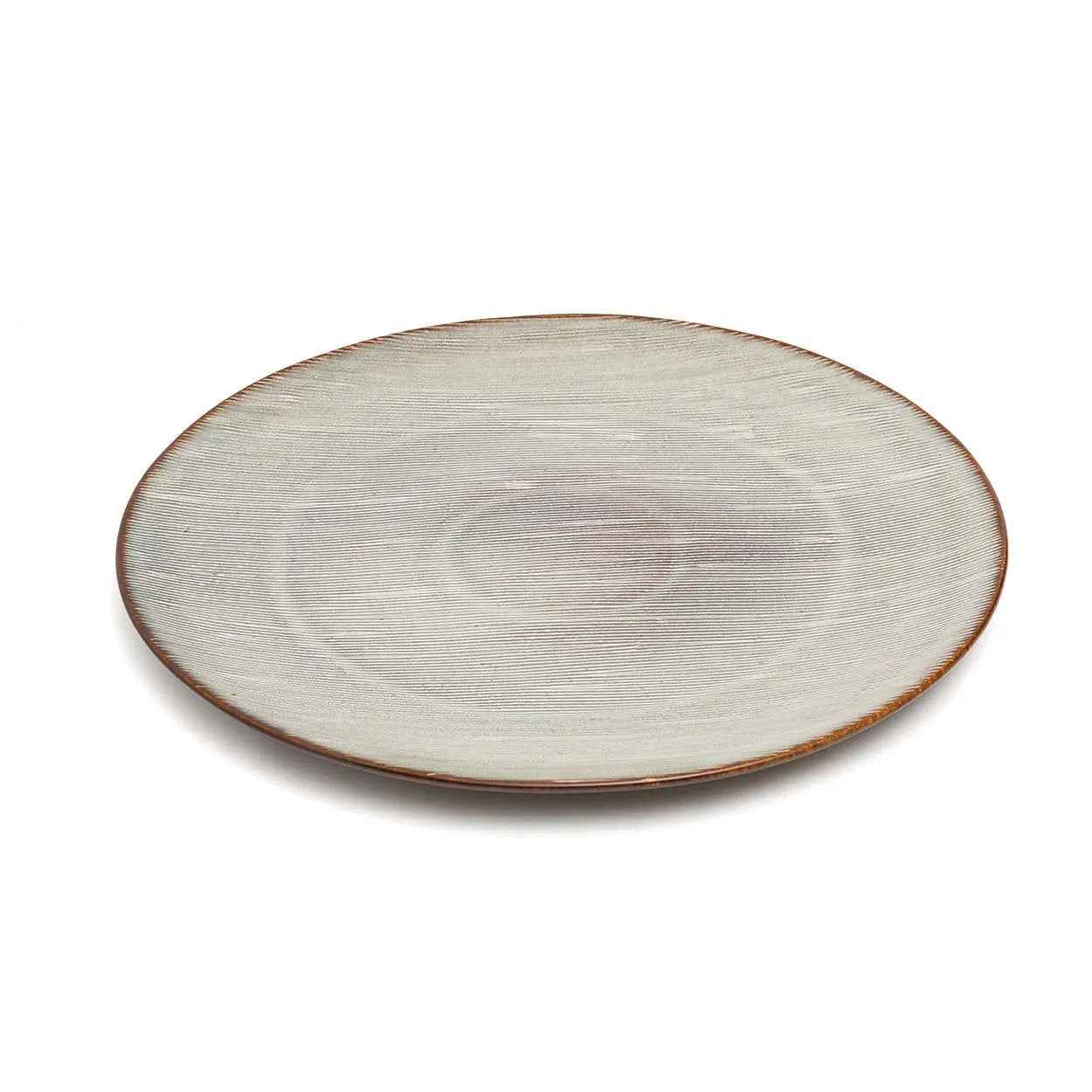 Bambua Peniche piatto piano ceramica grigio bianco