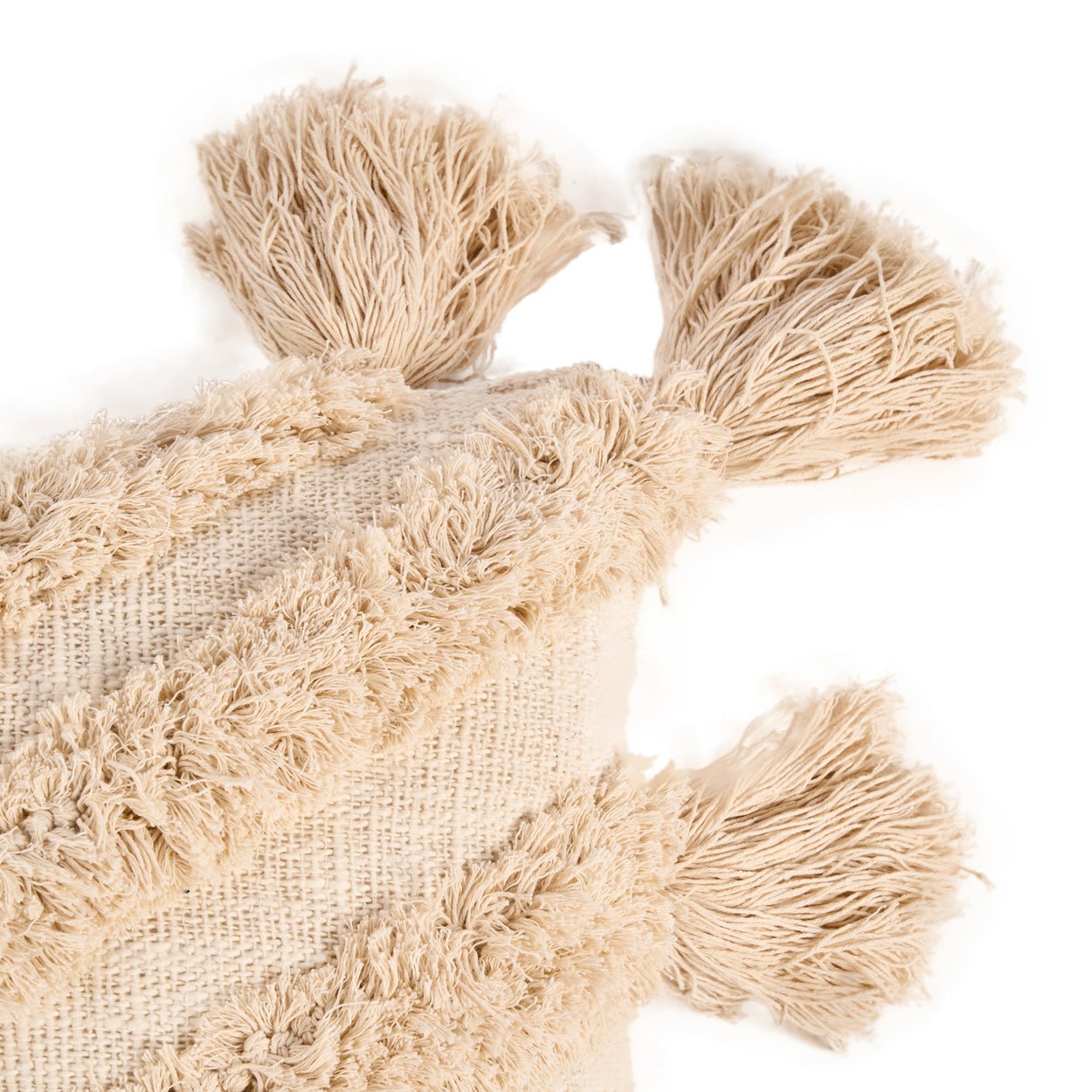 Bambua Nomad federa cuscino crema cotone con nappe