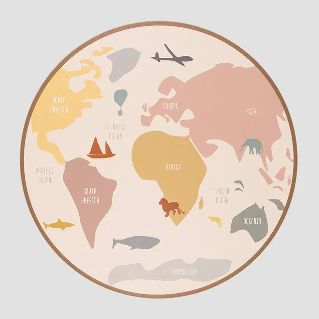 Sklum Nirar Kids A Tappeto Rotondo Ø150 cm Vinile Mappa