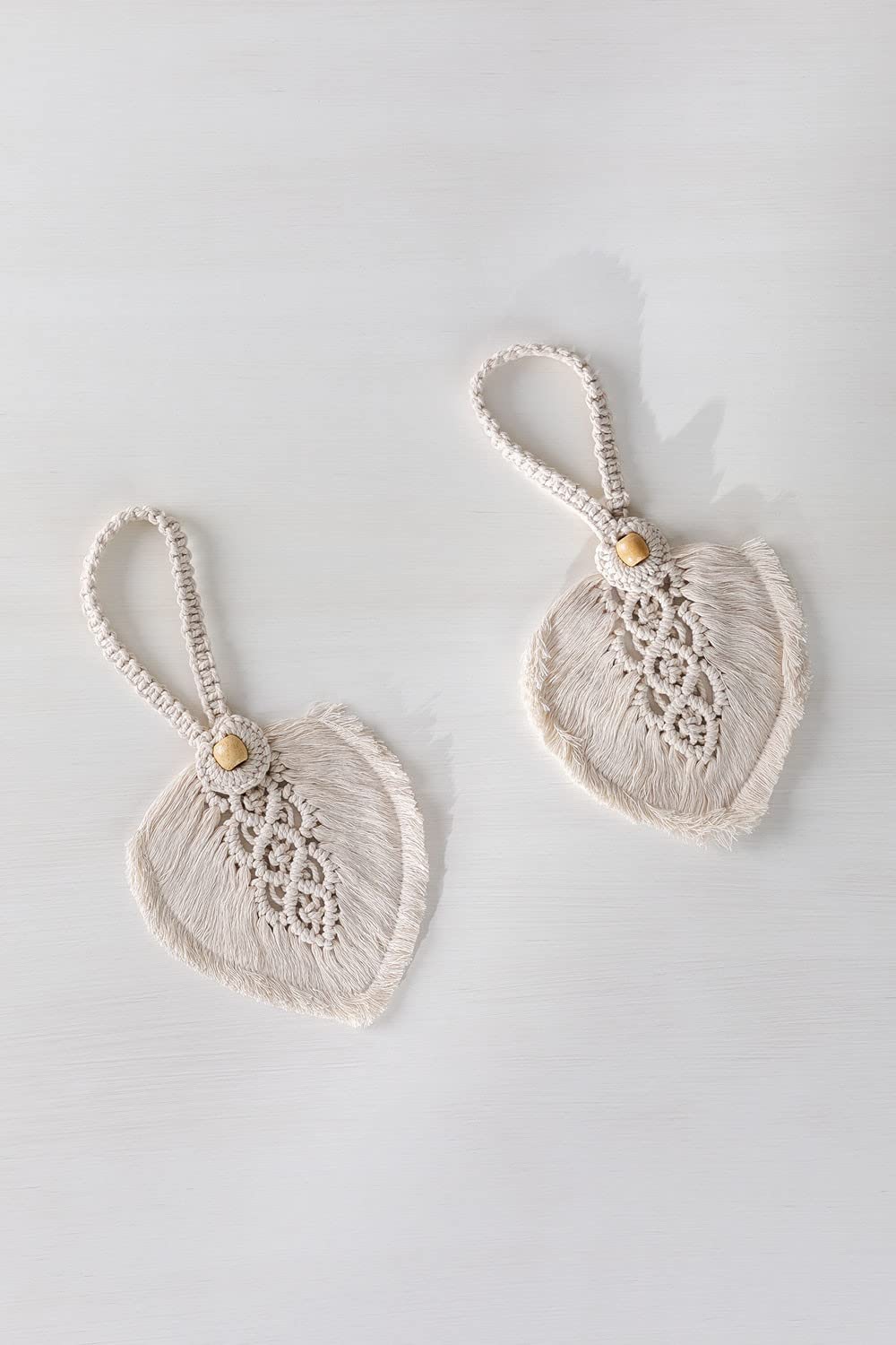 Sklum Surat set 2 fermatende in macramè beige