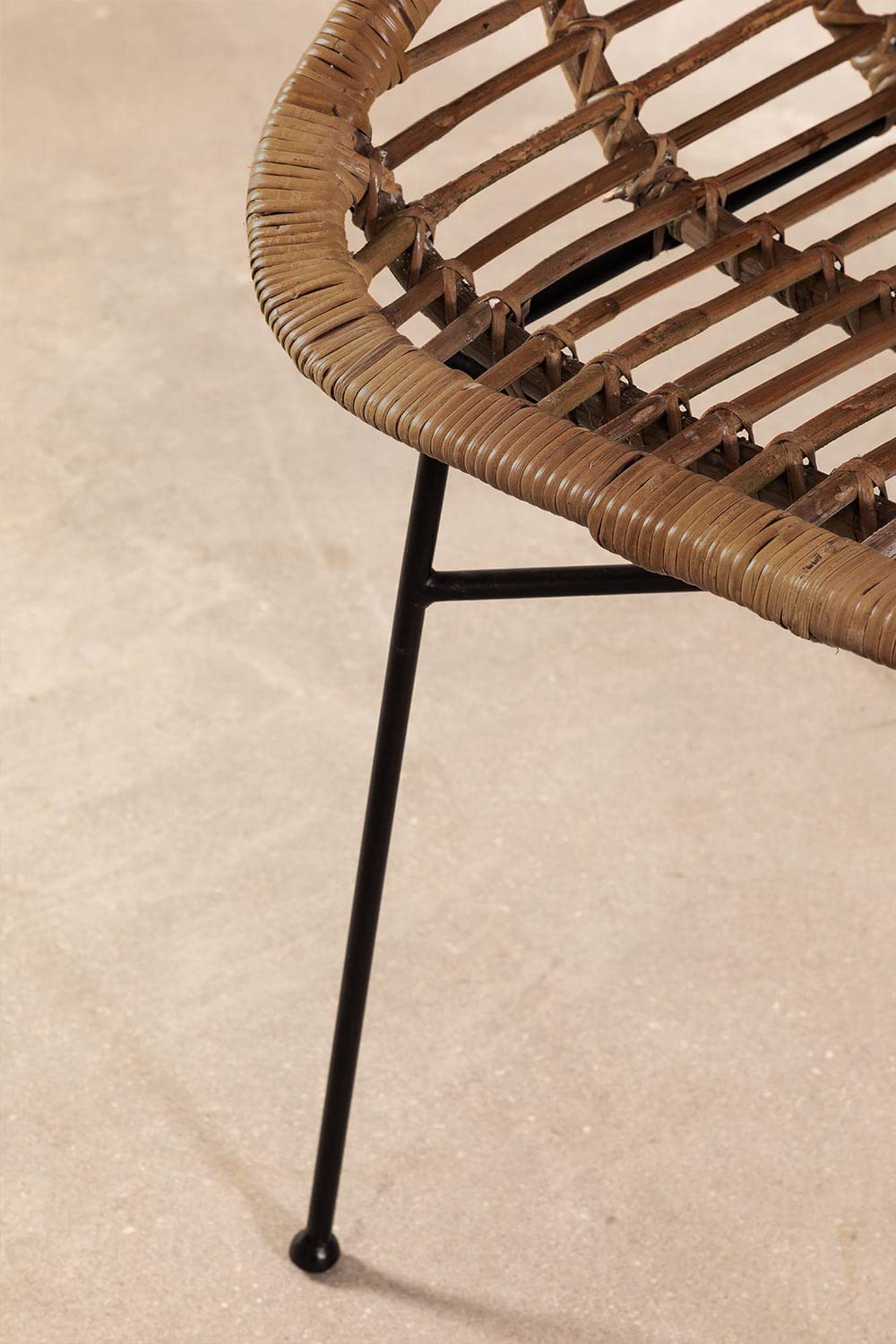 Sklum Nesse sedia da pranzo in rattan marrone