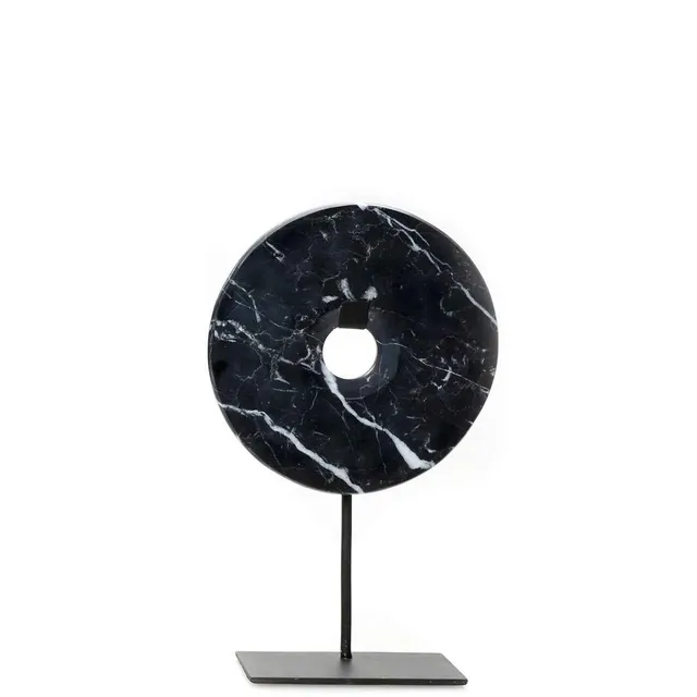 Bambua Marble Disc Scultura Marmo Nero M