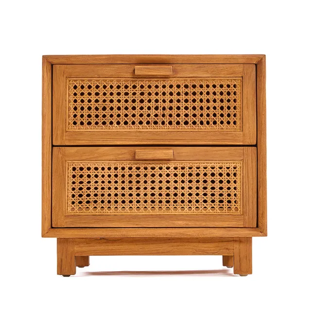 Bambua Harmony comodino naturale teak e rattan
