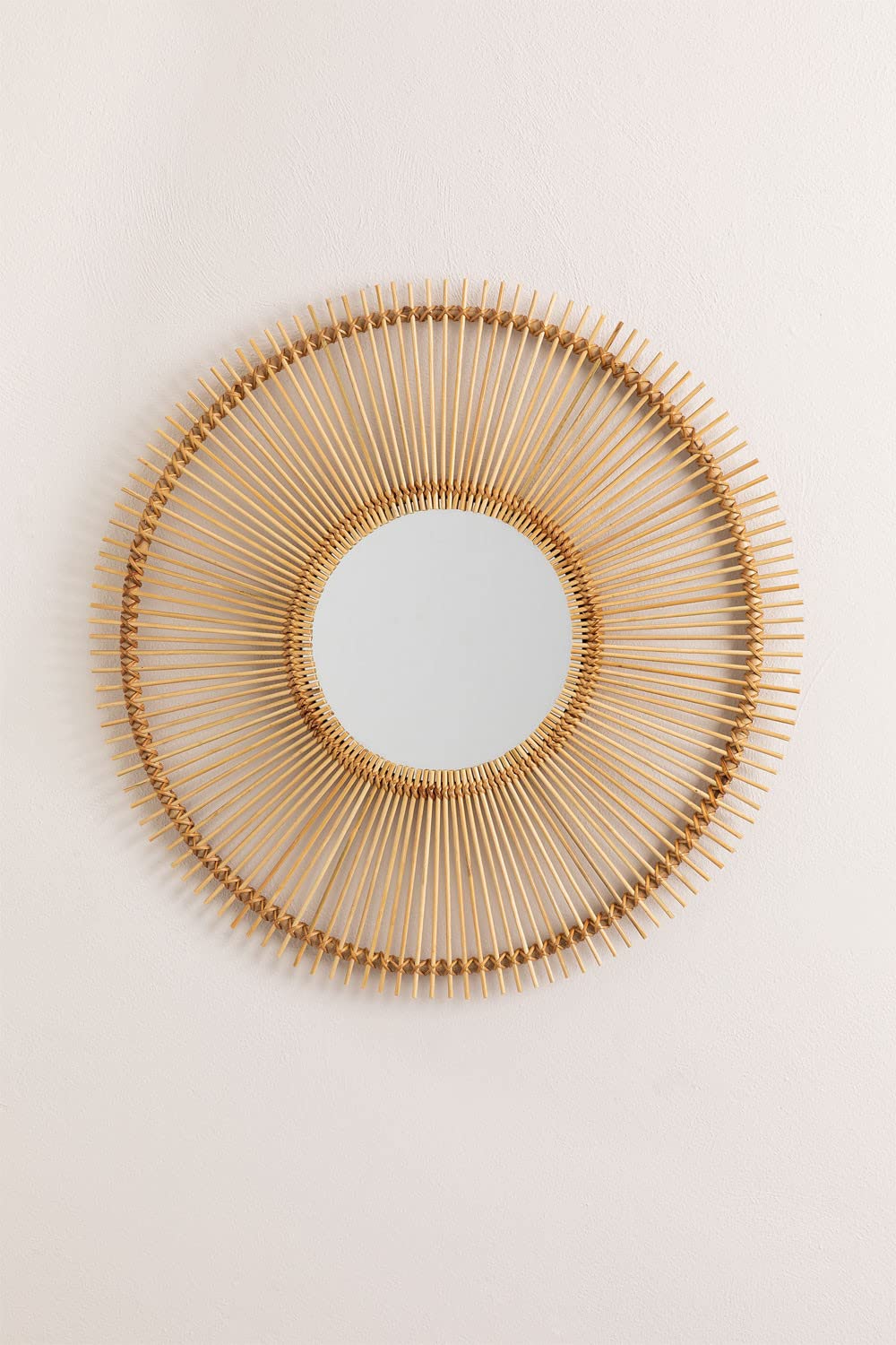 Sklum Biok specchio rotondo da parete rattan 60 cm
