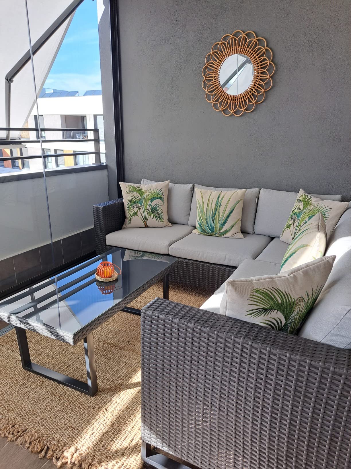 Sklum Krayo Specchio Rotondo in Rattan 60 cm Naturale