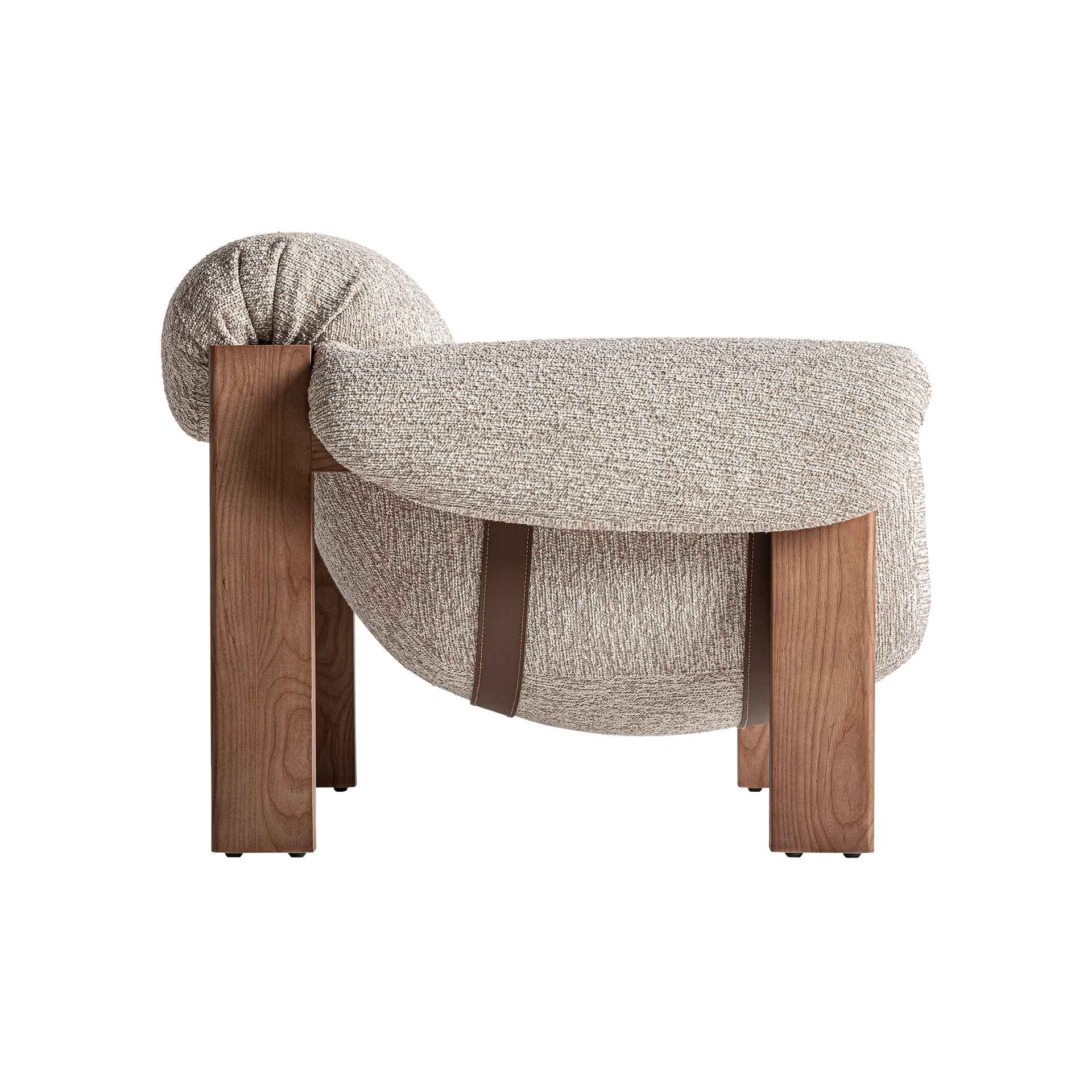 Bambua Uznach poltrona beige tessuto legno