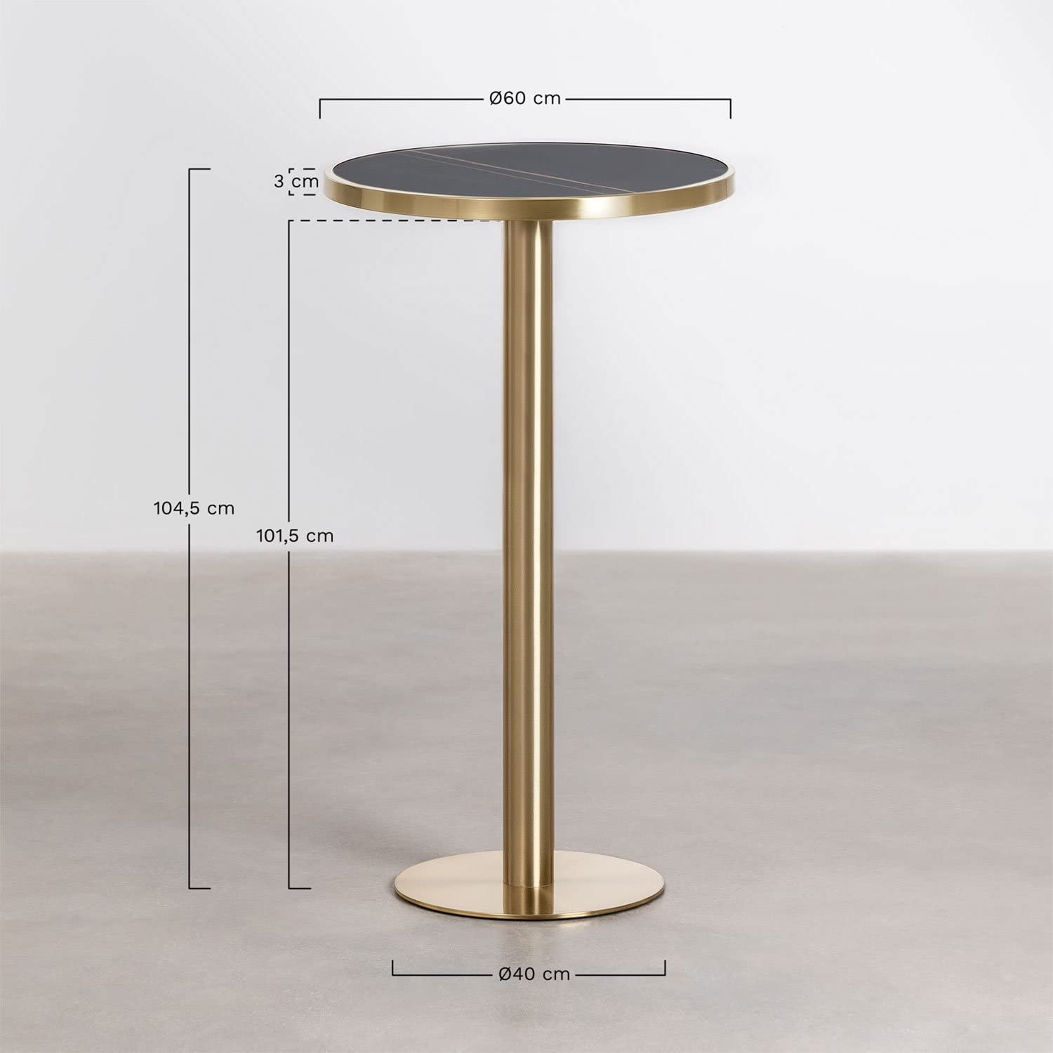 Sklum Manhattan Tavolo Bar Alto Gres Ø60 cm