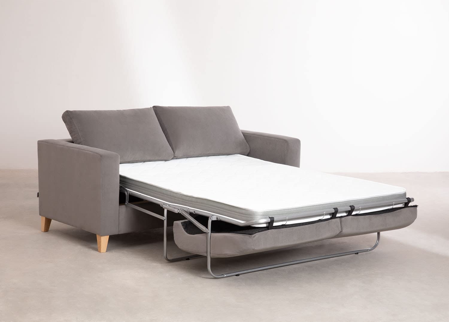 Sklum Rous Divano Letto 2 Posti in Velluto Grigio