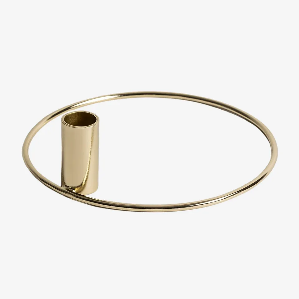 Sklum Enith Portacandele Metallo Dorato Ø18 cm