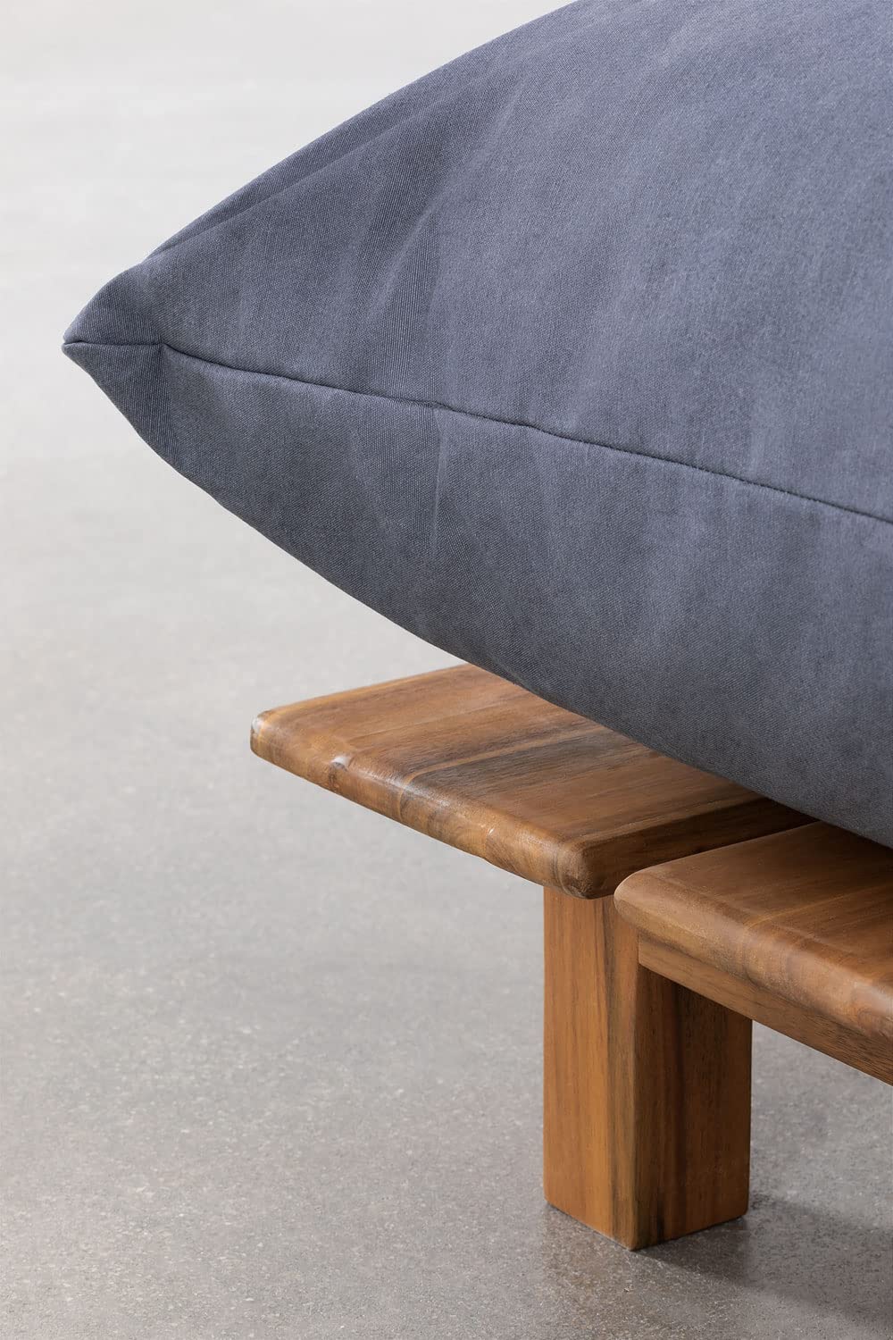 Sklum Brina 2 Pezzi con Pouf Divano in acacia