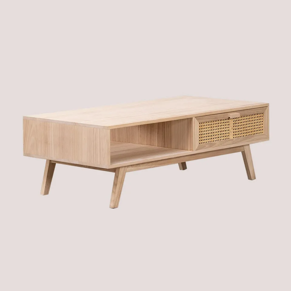 Sklum Ralik Design Tavolino Caffè Legno 120 cm Rattan