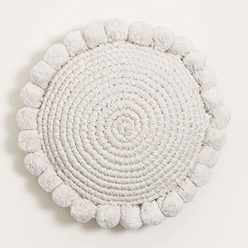 Sklum Yilda cuscino rotondo Ø30 cm cotone con pon pon