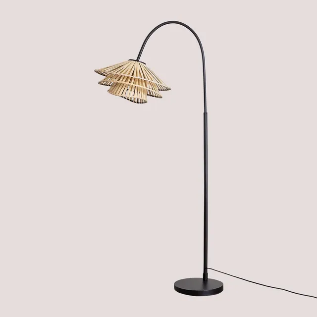 Sklum Taroucas Black&Natural piantana rattan 161 cm